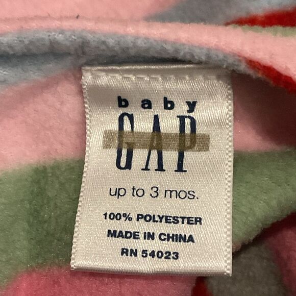 Vintage 2004 Baby Gap Fleece Striped Overalls – Up to 3 Months - Picture 7 of 9